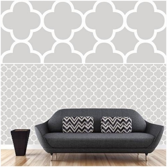 Wallpaper A-Street Origin Grey Quatrefoil Trellis - Picture 1 of 6